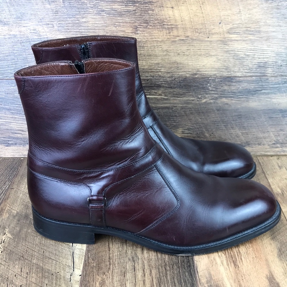 E. T . Wright Deep Reddish Brown Men’s Ankle Vibram Boots